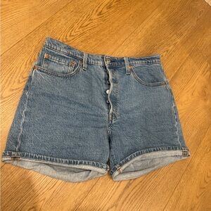 Levi's High Waist Blue Denim Shorts